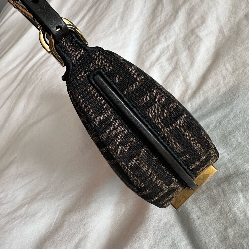 FENDI Authentic Fendigraphy Mini Brown FF Jacquard Mini hobo Bag Designer - Picture 9 of 15